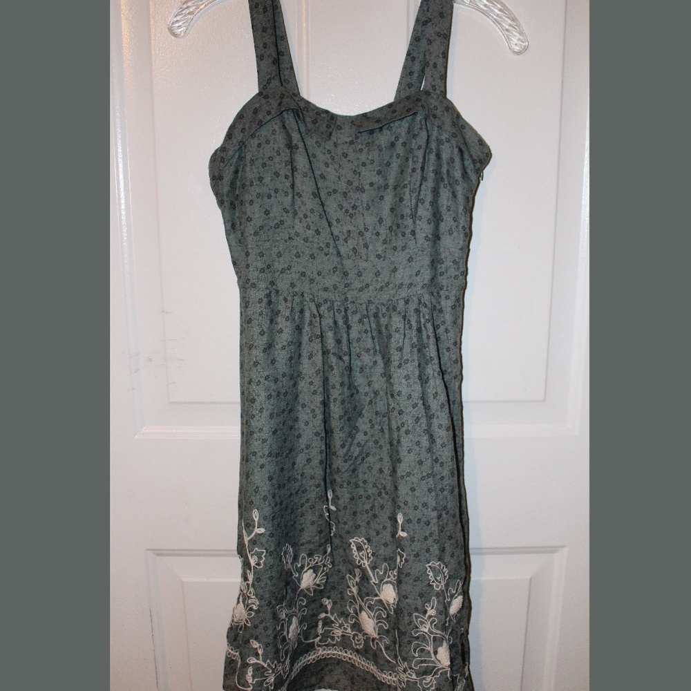 Empire Sun Dress Flowers Embroidery